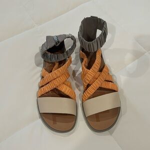 Sorel Orange and Gray Strappy Sandals